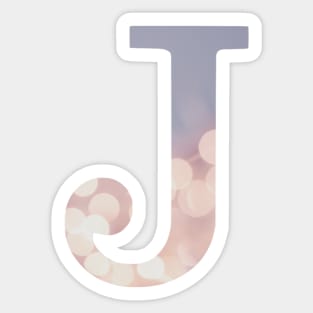 The Letter J Purple Lights Design Sticker